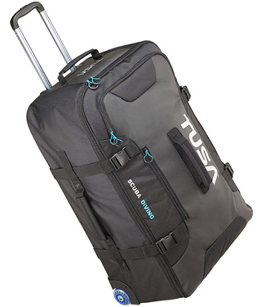 Tusa Large Roller Bag with Telescoping Handle and Compression Straps for Scuba Diving Travel